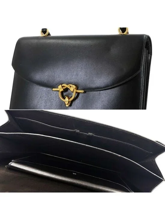 Hermes Cordeliere Hand Bag Box Calf Leather Black Vintage Bag - Picture 9 of 10